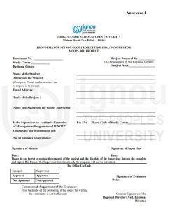 IGNOU MCOM Project Front Page